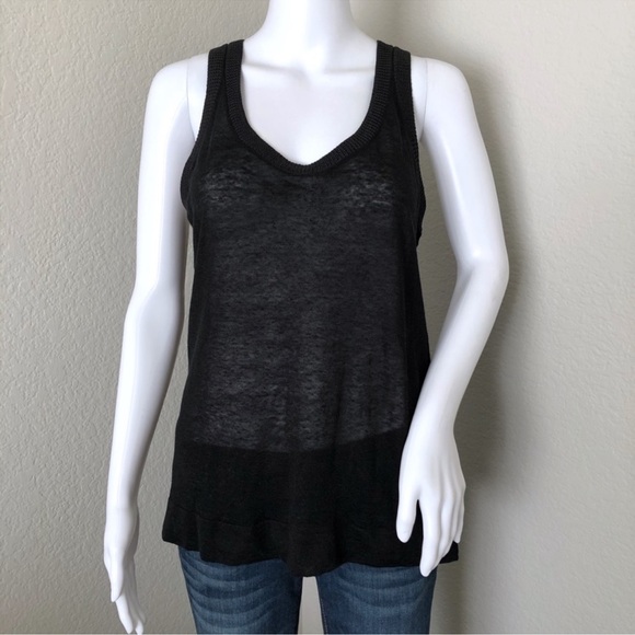 Theory Tank Black Linen Joesa Sag Harbor Top S - Picture 1 of 5